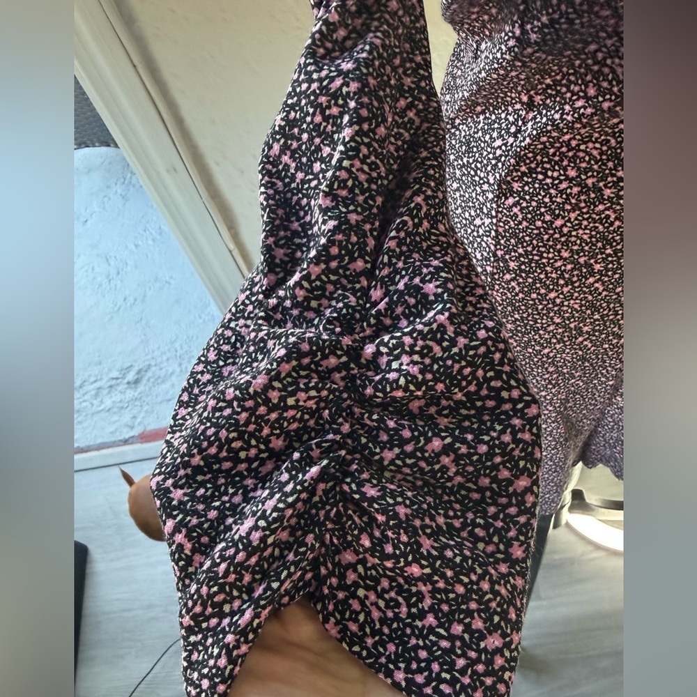 Zara Floral Skort Dress 80s Style Padded Shoulders with Built in Shorts size S - Picture 6 of 13